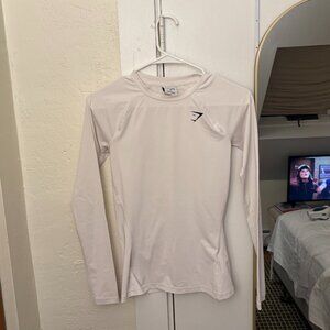 Gymshark Training Base Layer Long Sleeve Top - White, XS